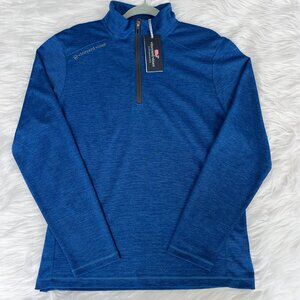Vineyard Vines Men's Sankaty 1/4 zip Pullover, size Medium, Blue, athletic